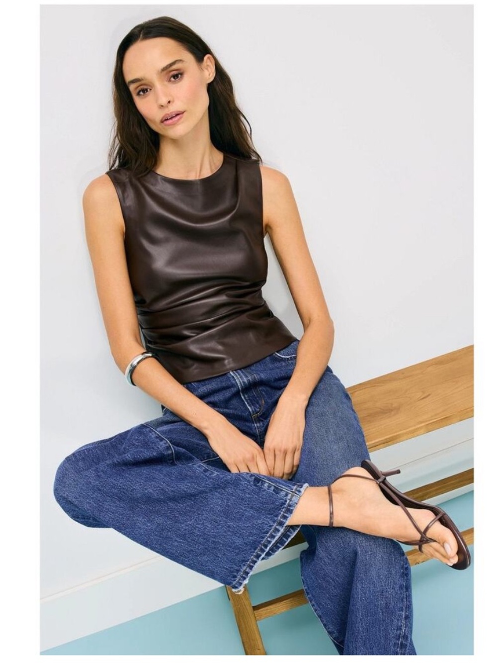 Joe's Jeans Meg Vegan Leather Top, Size: XL - Picture 3 of 14